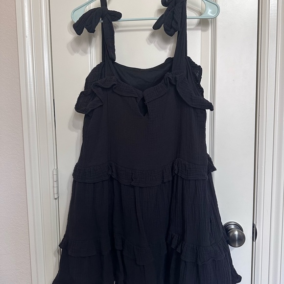 Black Ruffle Mini Dress - Picture 2 of 3
